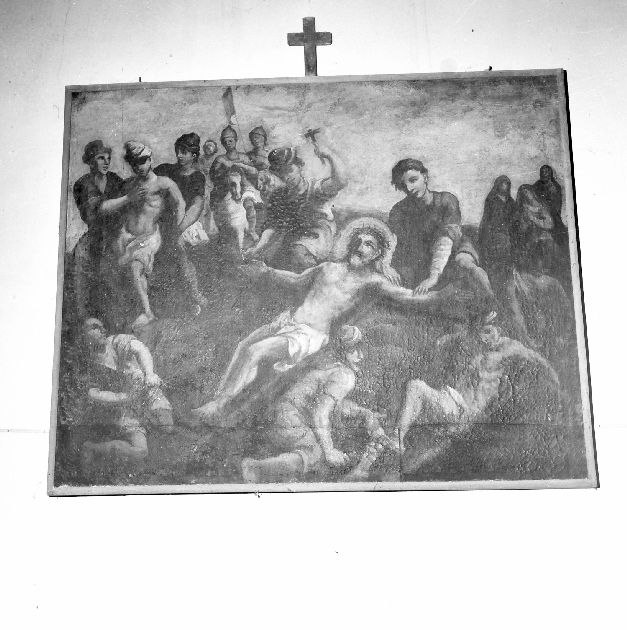 stazione XI: Gesù inchiodato alla croce (dipinto, elemento d'insieme) di Quercia Joachim (sec. XVIII)