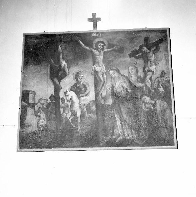 stazione XII: Gesù innalzato e morto in croce (dipinto, elemento d'insieme) di Quercia Joachim (sec. XVIII)