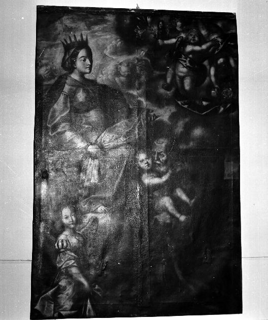 Madonna con Bambino, San Felice da Cantalice e angeli (dipinto) - ambito Italia meridionale (sec. XVIII)