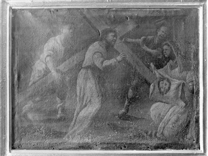 stazione VI: Gesù asciugato dalla Veronica (dipinto) - ambito Italia meridionale (inizio sec. XVIII)