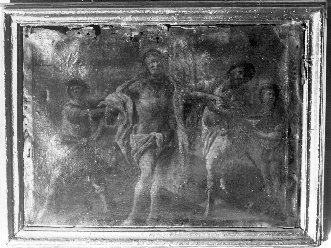 stazione X: Gesù spogliato e abbeverato di fiele (dipinto) - ambito Italia meridionale (inizio sec. XVIII)