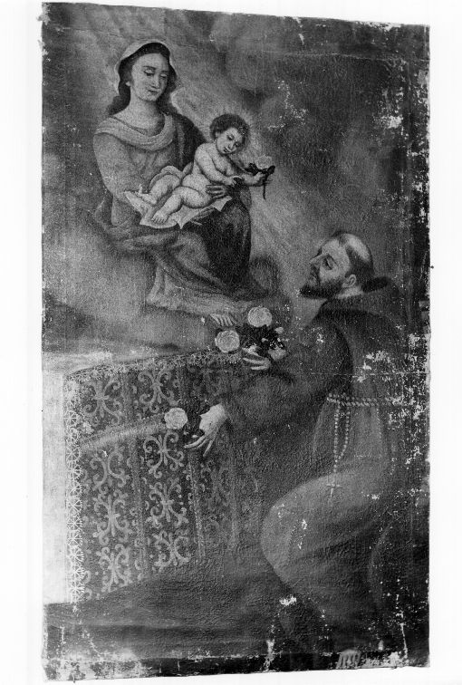 apparizione della Madonna con Bambino a San Francesco d'Assisi (dipinto) - ambito pugliese (sec. XVIII)