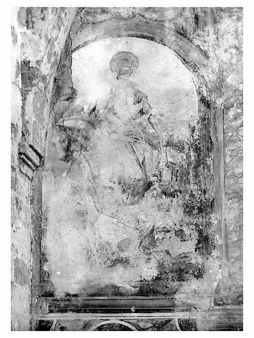 San Martino dona parte del mantello al povero (dipinto) - ambito pugliese (sec. XVII)