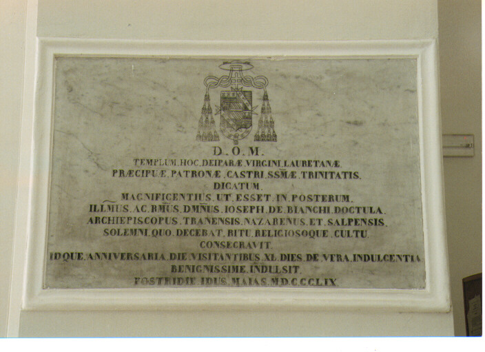 lapide commemorativa - ambito pugliese (sec. XIX)