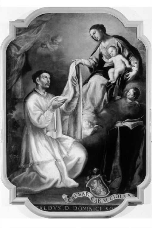 Madonna con Bambino adorata dal beato Reginaldo (dipinto) di Gliri Nicola (sec. XVII)