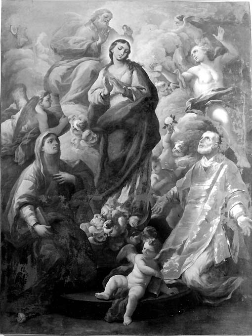 Madonna Immacolata tra Sant'Anna e San Filippo Neri (dipinto) di Miglionico Andrea (fine/inizio secc. XVII/ XVIII)