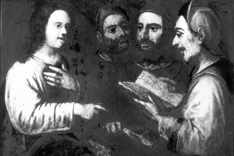disputa di Gesù con i dottori nel tempio (dipinto) - ambito Italia meridionale (sec. XVII)