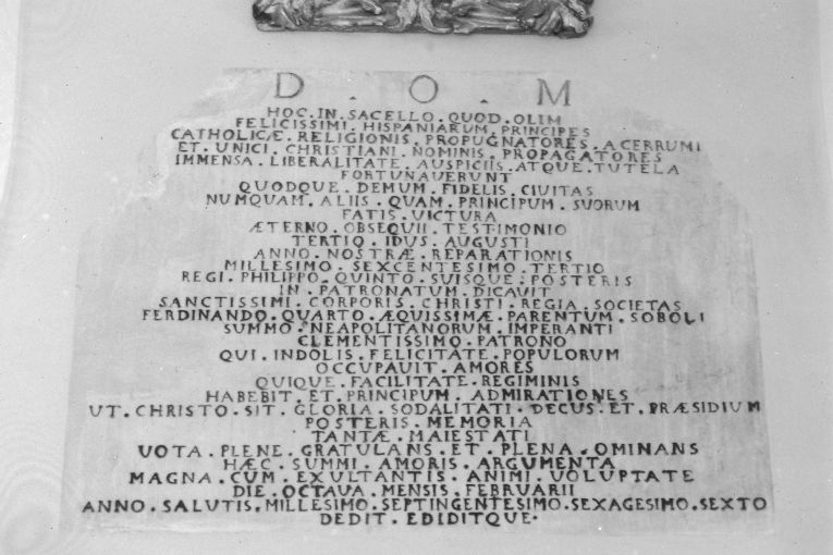 lapide - produzione pugliese (sec. XVIII)