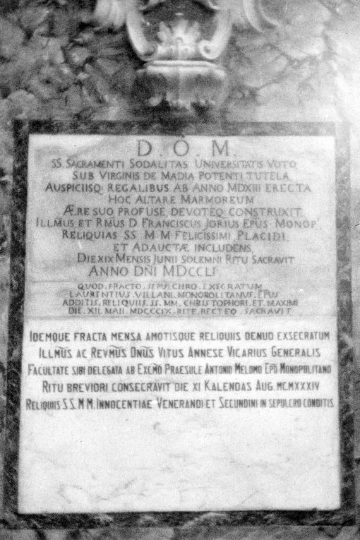 lastra - produzione pugliese (sec. XVIII)