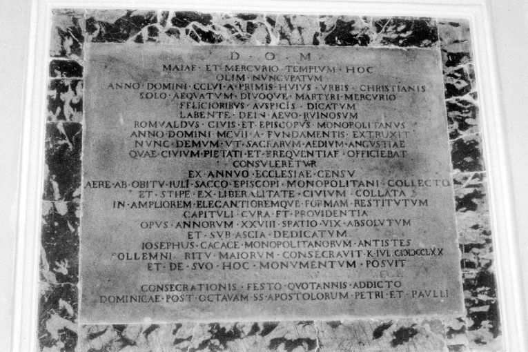 lastra - produzione pugliese (sec. XVIII)