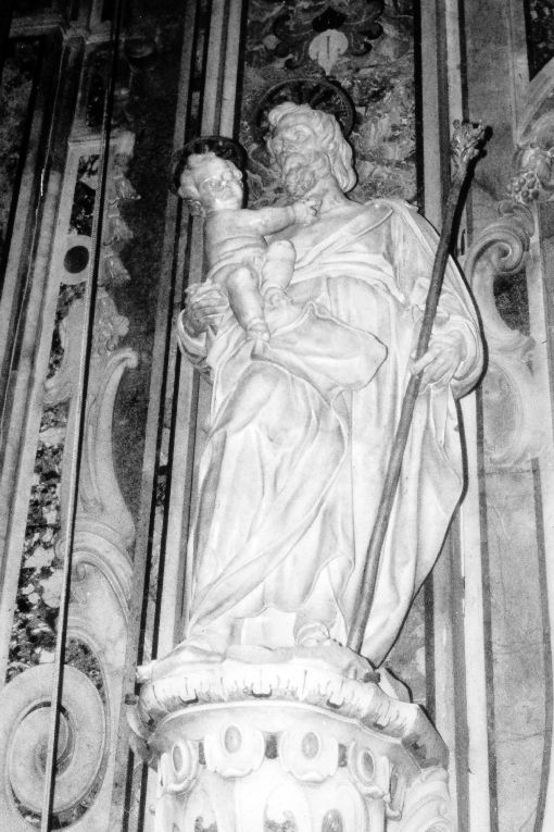 San Giuseppe e Gesù Bambino (statua) di Sanmartino Giuseppe (attribuito), Cimafonte Giovanni (attribuito) (sec. XVIII)
