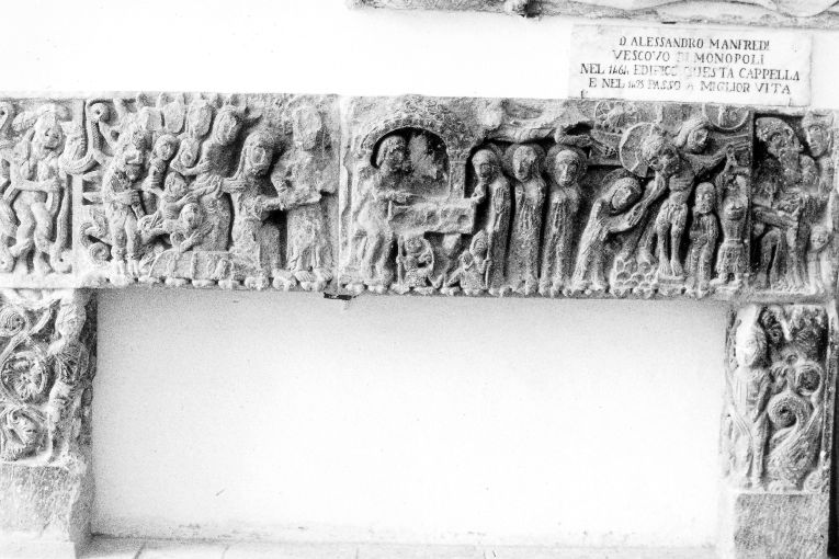 Cristo, figura barbuta, le tre Marie, anime del Limbo, donna con serpenti (rilievo) - ambito nordico (prima metà sec. XII)
