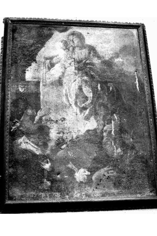 Madonna con il Bambino, monaci barbuti (dipinto) - ambito napoletano (fine/inizio secc. XVII/ XVIII)