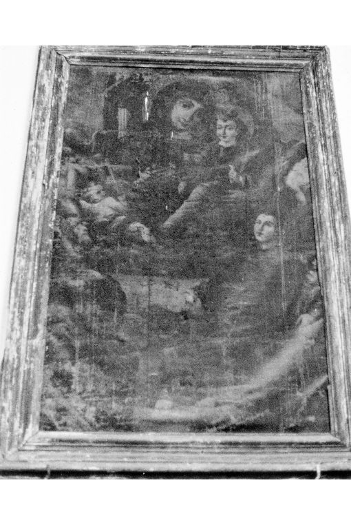 Madonna della Madia, Madonna con il Bambino, due giovani, angeli (dipinto) - ambito pugliese (prima metà sec. XVIII)