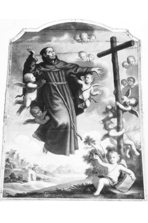 Glorificazione di san Pietro d'Alcantara, San Pietro d'Alcantara, putti (dipinto) - ambito pugliese (prima metà sec. XVIII)