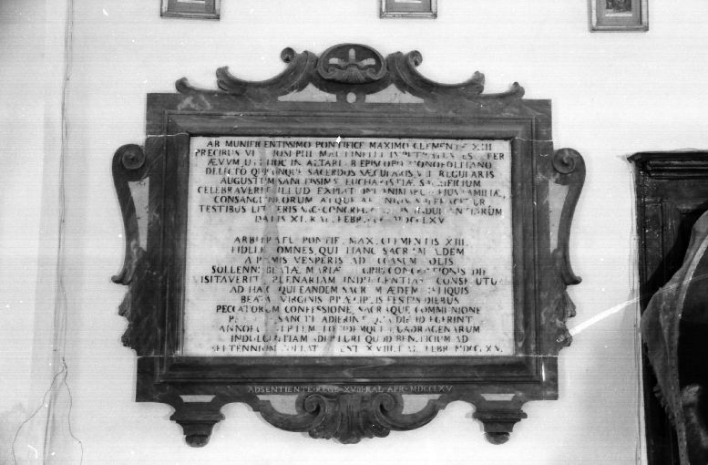 lapide - produzione pugliese (sec. XVIII)