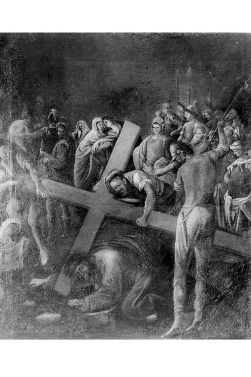 Cristo cade sotto la croce (dipinto) - ambito salentino (sec. XVIII)