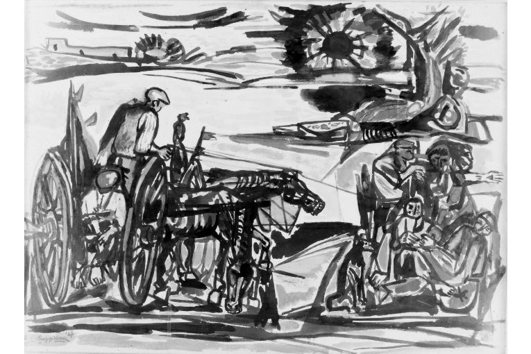 Scena campestre (dipinto) di Suppressa Lino Paolo (sec. XX)