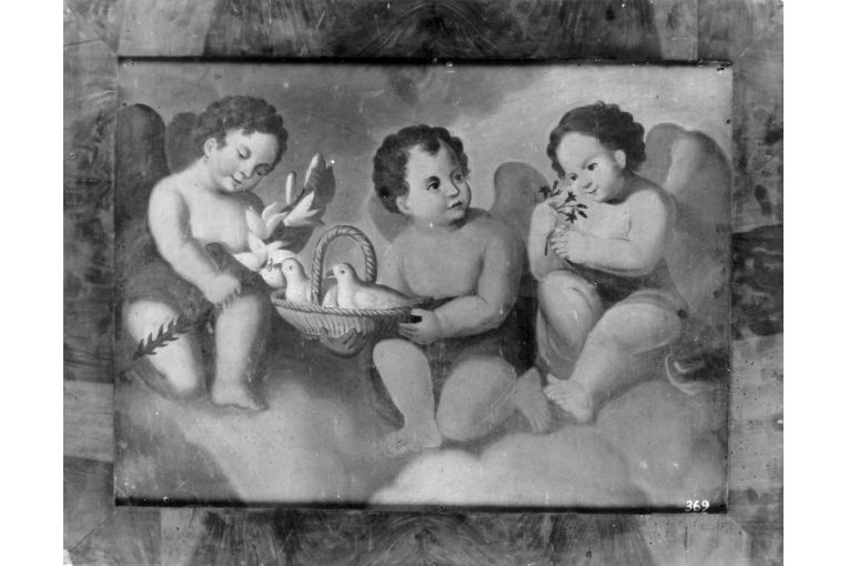 Angeli con simboli della purificazione di Gesù (dipinto) - ambito pugliese (seconda metà sec. XIX)