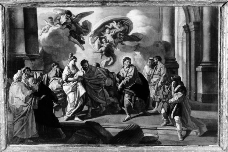 Cristo e l'adultera (dipinto) di De Mura Francesco (sec. XVIII)