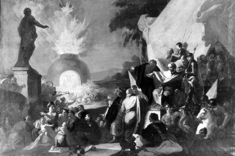 La fornace di Babilonia (dipinto) di Tiso Oronzo (seconda metà sec. XVIII)