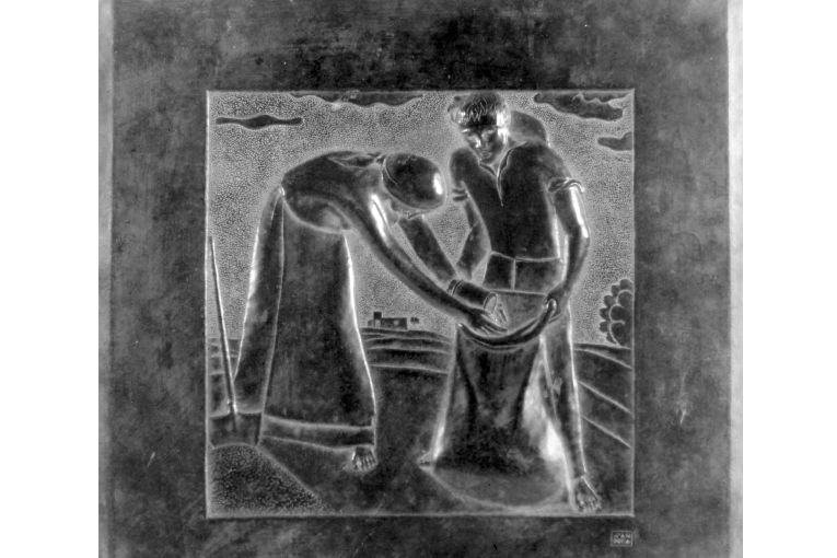 Il raccolto (formella) di D'Andrea Antonio (sec. XX)