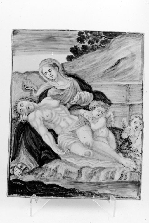 Pietà (targa) - bottega di Castelli (sec. XVII)