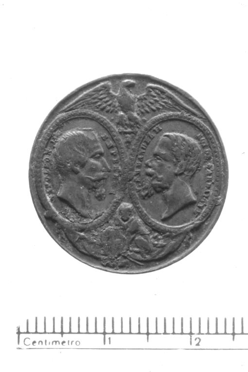 Ritratti di Napoleone III e Vittorio Emanuele II (recto)/ (medaglia) - ambito francese (sec. XIX)