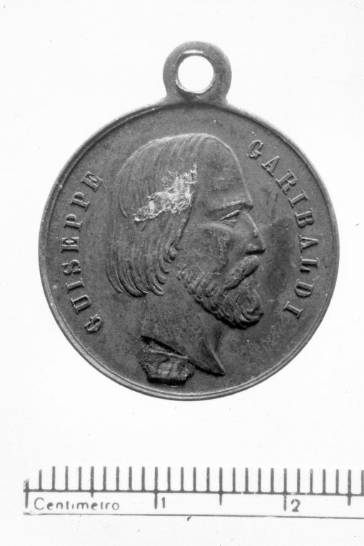 Ritratto di Giuseppe Garibaldi (recto)/ (medaglia) - ambito francese (sec. XIX)