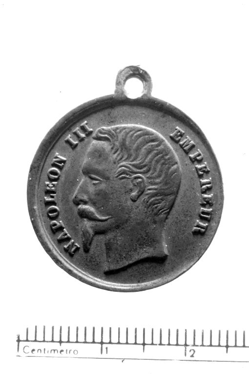 Ritratto di Napoleone III (verso)/ Ritratto di Vittorio Emanuele II (recto)/ (medaglia) - ambito francese (sec. XIX)