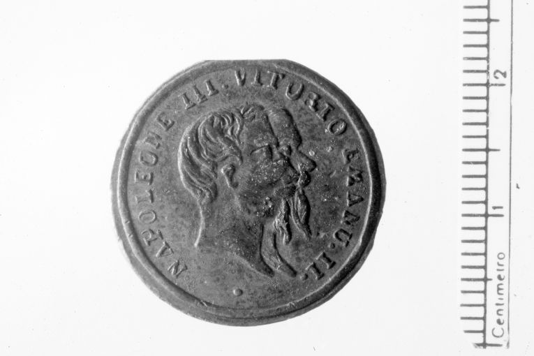 Ritratti di Napoleone III e Vittorio Emanuele II (recto)/ (medaglia) - ambito italiano (sec. XIX)