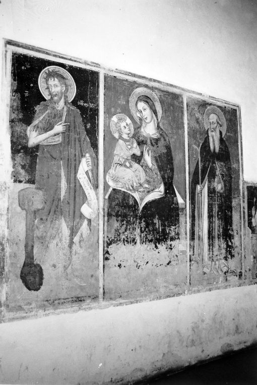 San Giovanni Battista, Madonna con Bambino e Sant'Antonio Abate (dipinto) - ambito Italia meridionale (sec. XV)