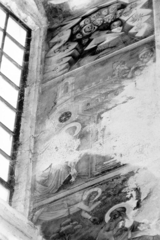 San Giovanni misura il Tempio di Dio per commissione dell'angelo (dipinto) - ambito Italia centro-meridionale (sec. XV)
