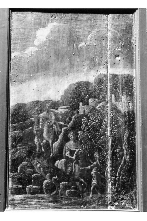 cavalcata dei Re Magi (schienale di stallo di coro) di Matteo da Noha (sec. XVIII)