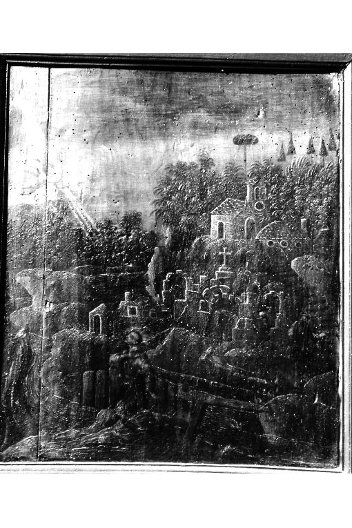 San Pasquale Baylon (schienale di stallo di coro) di Matteo da Noha (sec. XVIII)