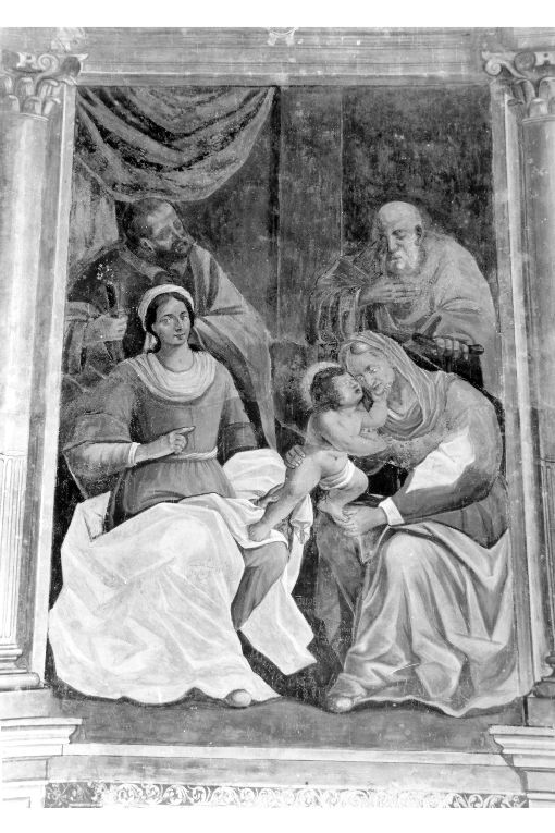 Sacra Famiglia con Sant'Anna e San Gioacchino (dipinto) di fra' Giuseppe da Gravina (maniera) (fine sec. XVII)