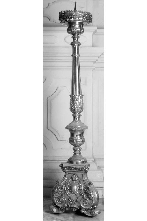 candeliere d'altare, serie - ambito salentino (seconda metà sec. XIX)