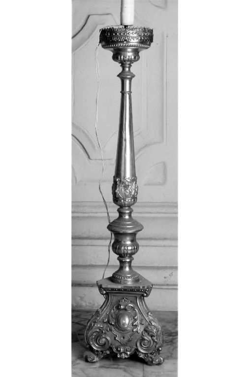 candeliere d'altare, serie - ambito salentino (seconda metà sec. XIX)