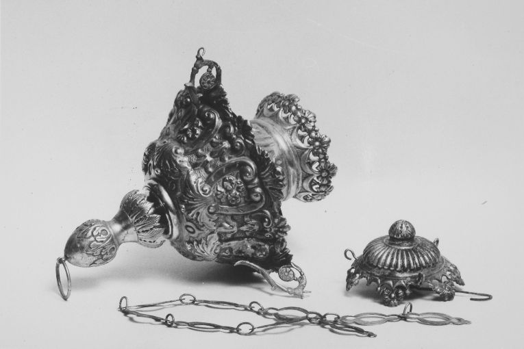 lampada pensile - manifattura napoletana (seconda metà sec. XIX)