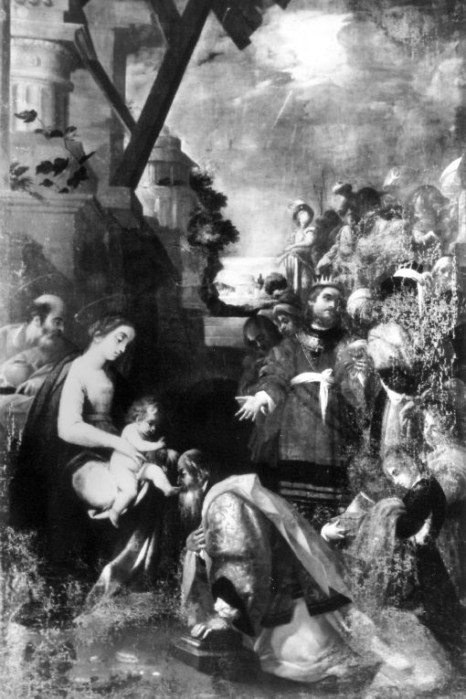 adorazione dei Re Magi (dipinto) di Baglioni Giovanni (attribuito) (prima metà sec. XVII)