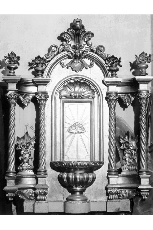 tronetto per esposizione eucaristica - produzione Italia meridionale (primo quarto sec. XX)