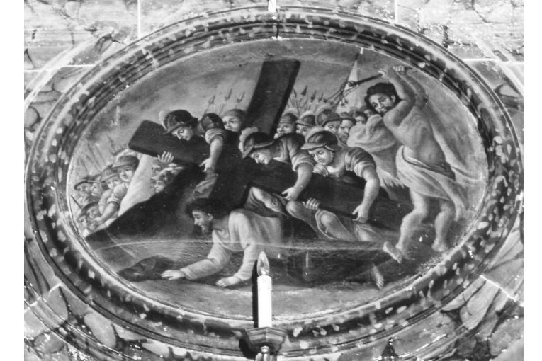 stazione II: Gesù caricato della croce (dipinto) - ambito salentino (seconda metà sec. XVIII)