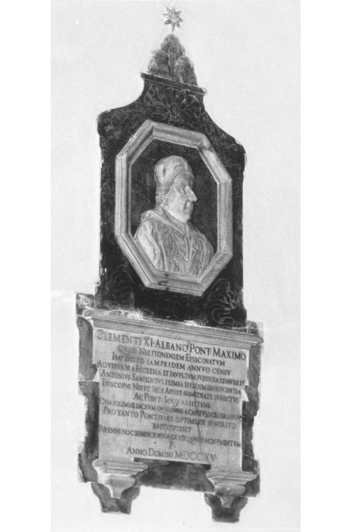 busto del pontefice Clemente XI (rilievo) - ambito Italia meridionale (sec. XVIII)