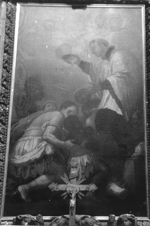 San Francesco Saverio battezza degli indigeni orientali (pala d'altare, elemento d'insieme) - ambito napoletano (metà sec. XVII)