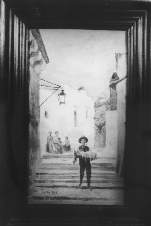 scorcio di città salentina (dipinto, opera isolata) di Flora Agesilao (sec. XIX)