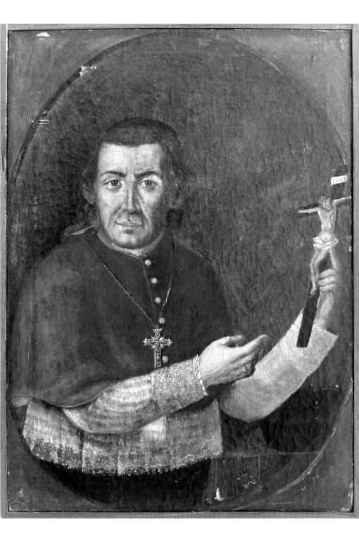 ritratto di vescovo (dipinto) - ambito salentino (metà sec. XIX)