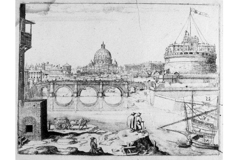 Ponte S.Angelo a Roma (stampa) - ambito italiano (sec. XVIII)