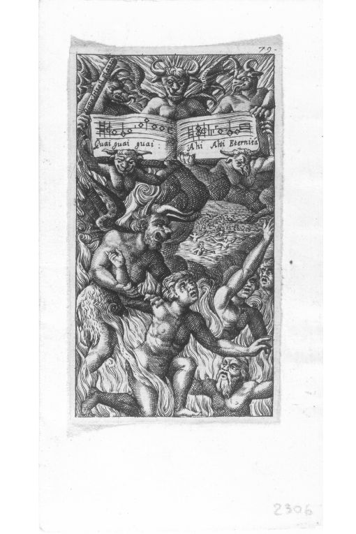 Demoni, dannati (stampa smarginata) di Cavazza Giovanni Battista (prima metà sec. XVII)