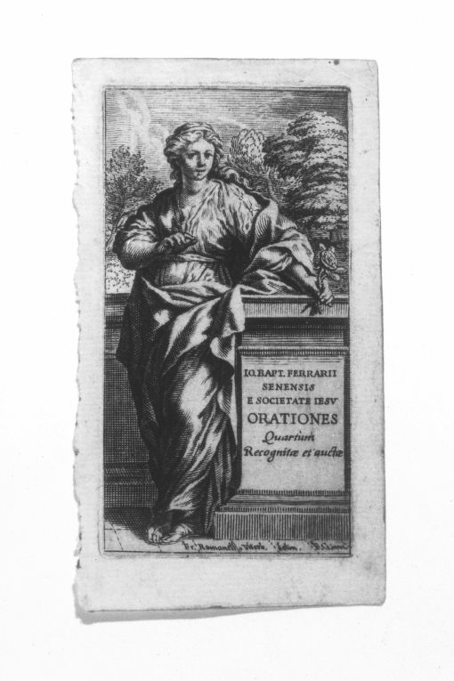Figura femminile simbolica (stampa) di Romanelli Giovan Francesco detto Raffaellino, Gissi F (metà sec. XVII)
