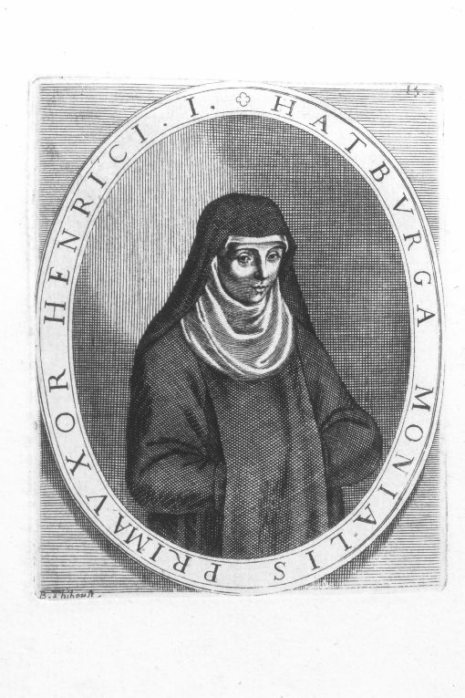 Ritratto di Hatburga, moglie di Enrico I (stampa) di Thiboust Benoit (metà sec. XVII)